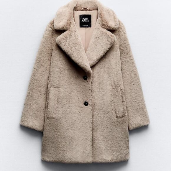 Zara NWT ZARA FAUX FUR COAT Bloggers fav - Picture 12 of 15